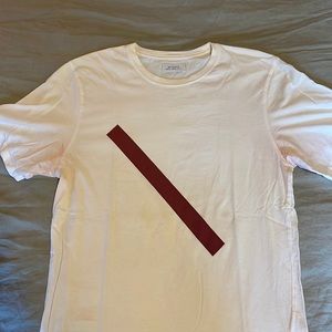 Mens Saturday’s NYC slash T-shirt. Color: White; Size: Large